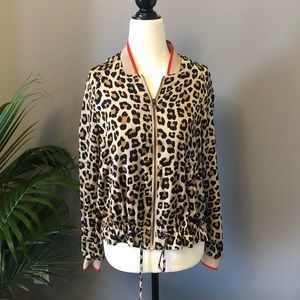 Leopard Satin Bomber